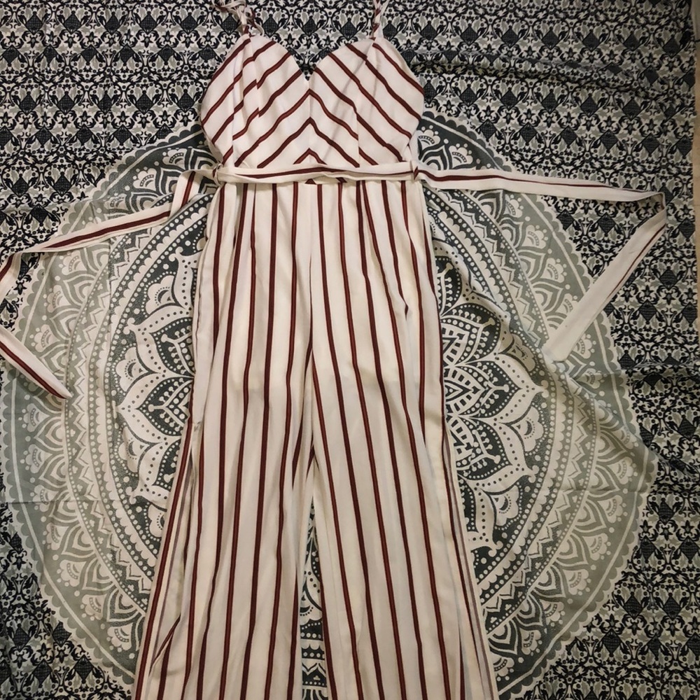 Striped jumpsuit.